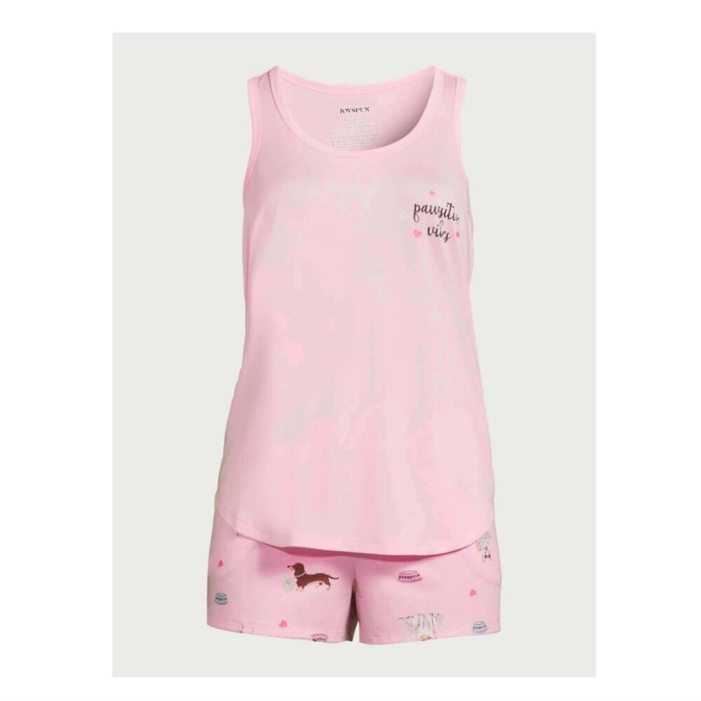 JOYSPUN Pink Tank Top and Dogs Shorts Pajama Set Size XL NWT - Picture 6 of 6